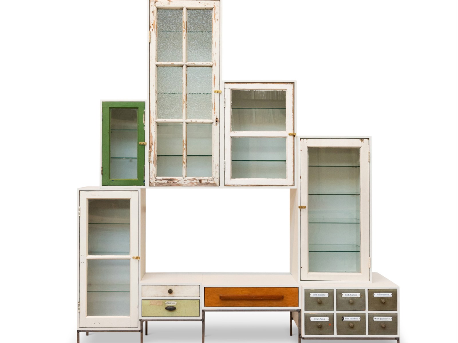 Old windows cabinet by Piet Hein Eek